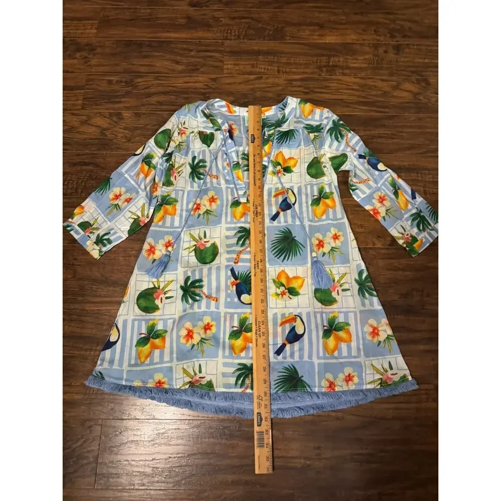 True Destination Shirt Women M Cover Up Resort Beach Tropical Tunic